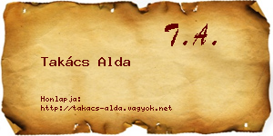 Takács Alda névjegykártya